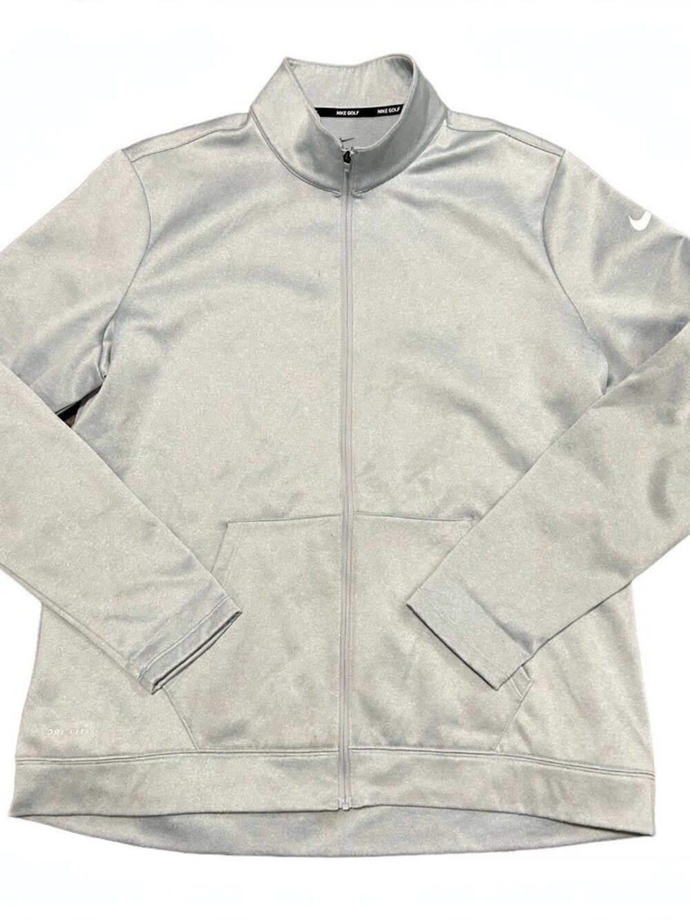 Nike Golf Full-Zip Sweater Men's XL Grey Dri-FIT Fleece Lined